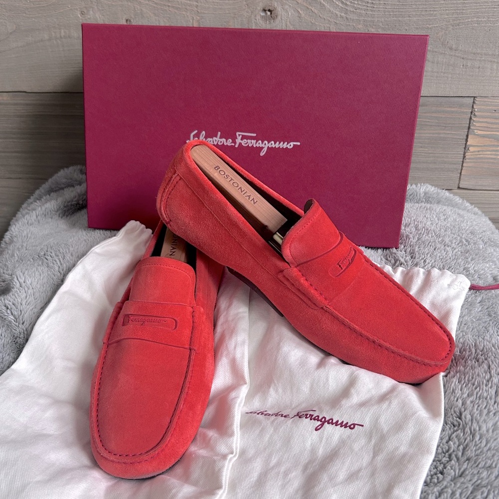 Salvatore Ferragamo Candy Apple Newton Leather Loafers 8.5 EE